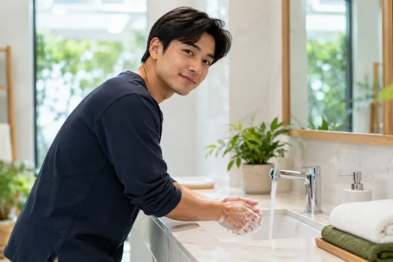 Minh họa rửa tay bằng xà phòng để giảm lây nhiễm
