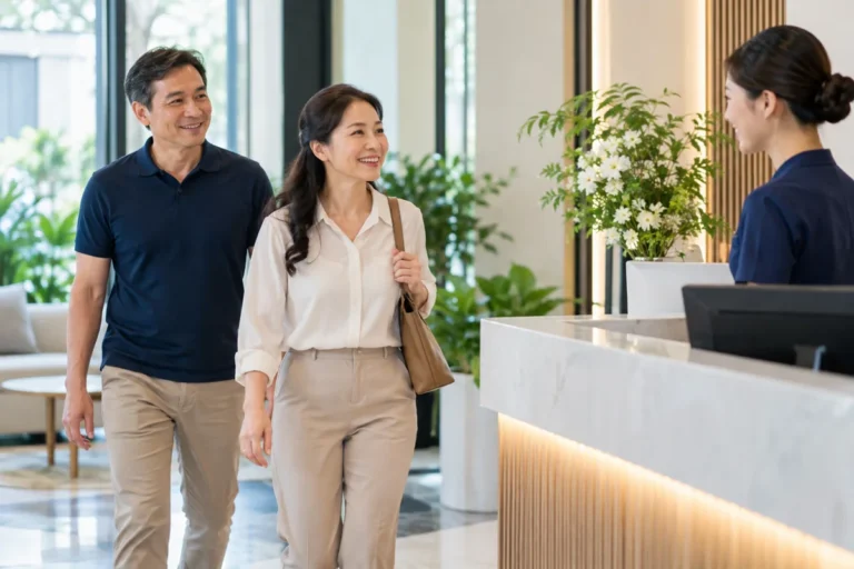 Minh họa người bệnh được người thân đưa đến cơ sở khám mắt